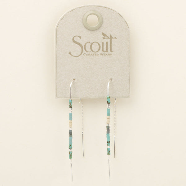 Chromacolor Miyuki Thread Earring - Turquoise Multi/Silver