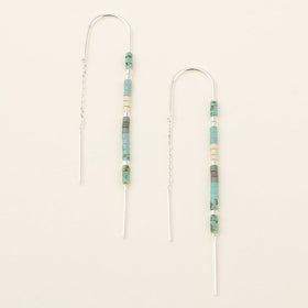 Chromacolor Miyuki Thread Earring - Turquoise Multi/Silver