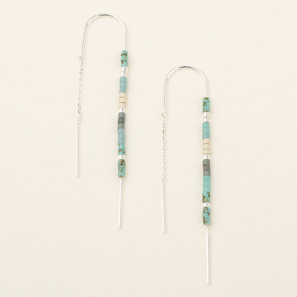 Chromacolor Miyuki Thread Earring - Turquoise Multi/Silver