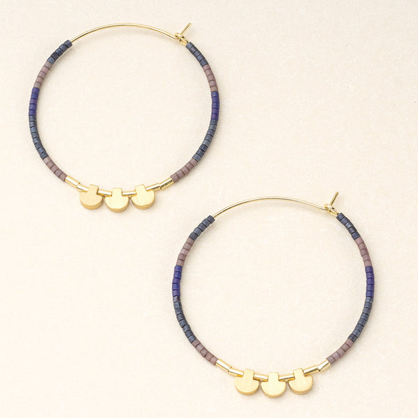 Chromacolor Miyuki Large Hoop - Dark Multi/Gold