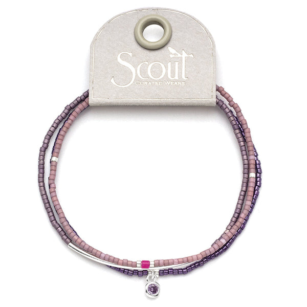 Tonal Chromacolor Miyuki Bracelet Trio - Purple/Silver