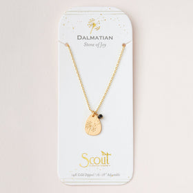 Stone Intention Charm Necklace - Dalmatian/Gold