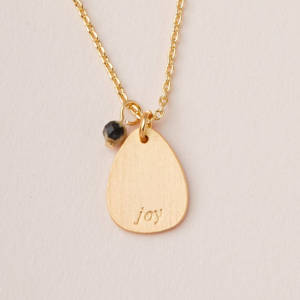 Stone Intention Charm Necklace - Dalmatian/Gold