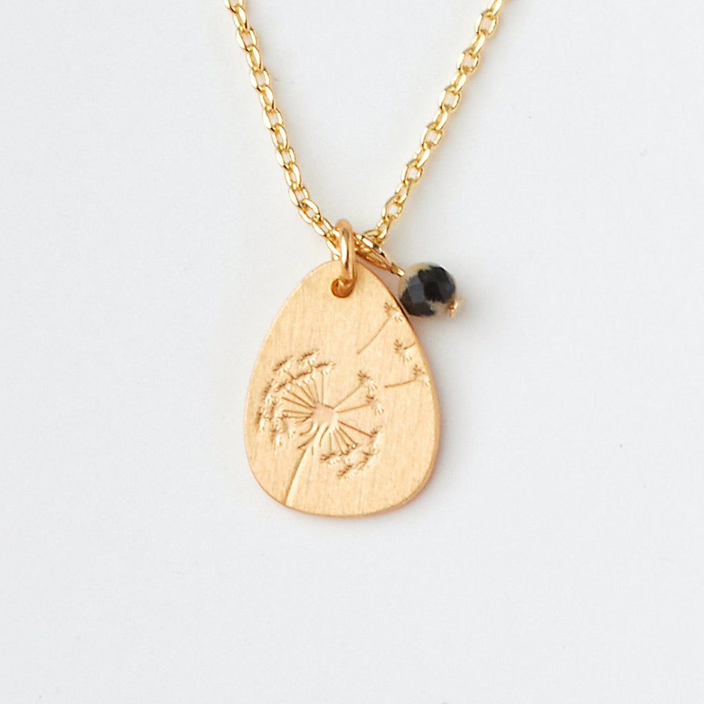 Stone Intention Charm Necklace - Dalmatian/Gold
