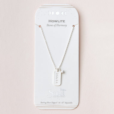 Stone Intention Charm Necklace - Howlite/Silver
