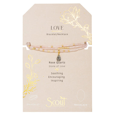 Teardrop Stone Wrap Rose Quartz/Gold - Stone of Love