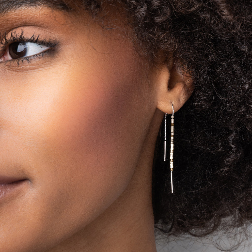 Chromacolor Miyuki Thread Earring - Dark Multi/Gold - Scout Curated Wears