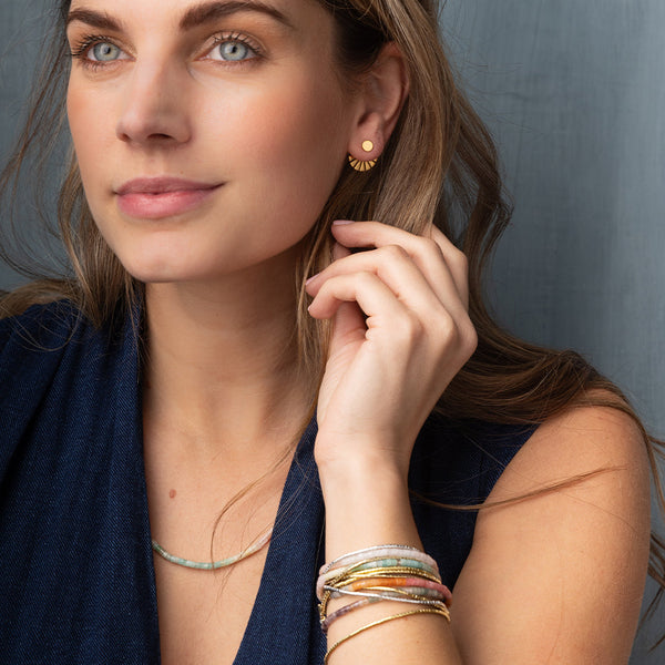 Refined Earring Collection - Sunburst Ear Jacket/Sterling Silver