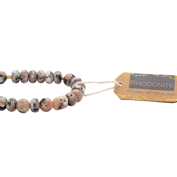 Stone Stack Bracelet Rhodonite - Stone of Healing