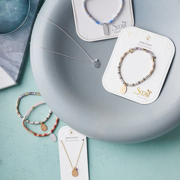 Stone Intention Charm Necklace - Dalmatian/Gold