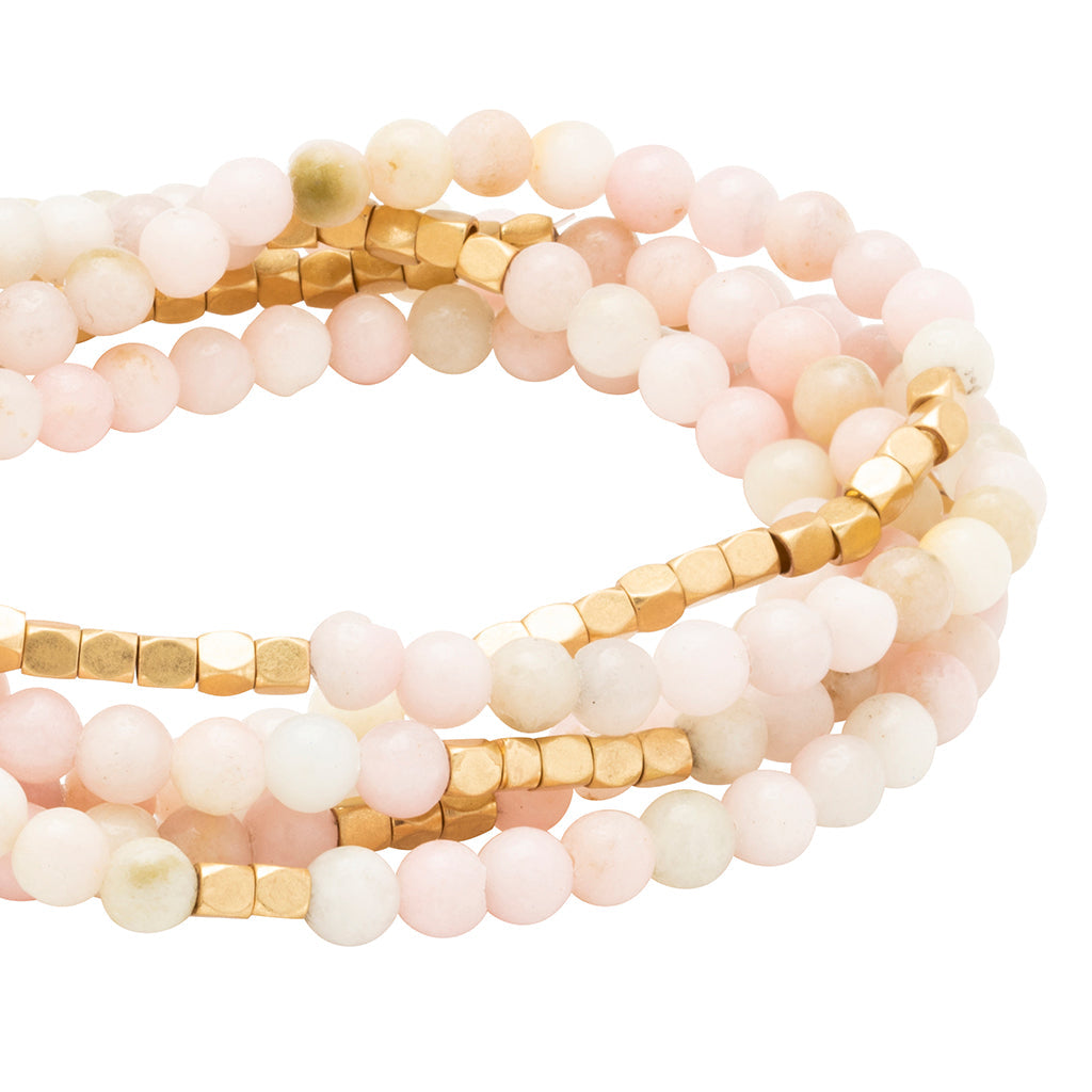 Pink Jade Stone Bracelet with Pink Opal Heart Sterling Silver Charm | T.  Jazelle