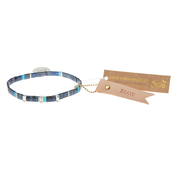 Good Karma Miyuki Charm Bracelet - Brave Midnight/Sparkle/Silver