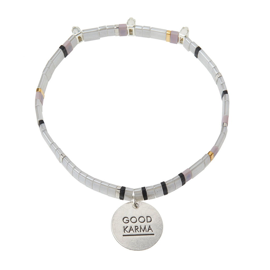 Good Karma Miyuki Charm Bracelet - Good Karma Cloud/Sparkle/Silver