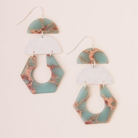 Stone Cutout Earring - Aqua Terra/Silver