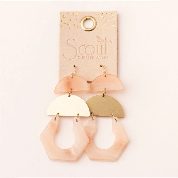 Stone Cutout Earring - Aqua Terra/Silver