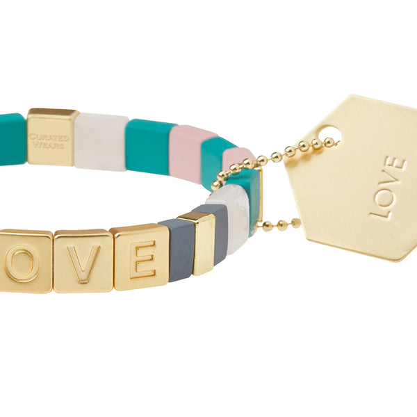 Empower Bracelet - LOVE Gold/Rose Quartz/Labradorite