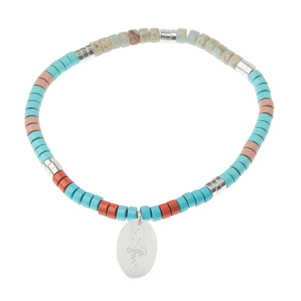Stone Intention Charm Bracelet - Aqua Terra/Silver