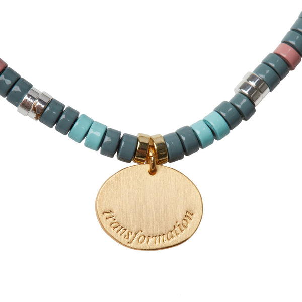 Stone Intention Charm Bracelet - African Turquoise/Gold