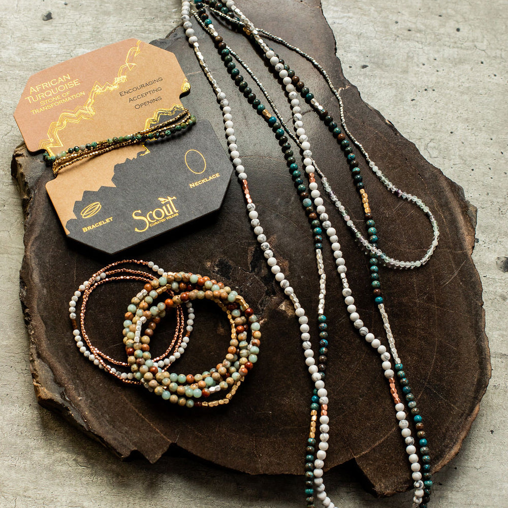 Scout Curated Wears Mini Stone Chain Stacking Bracelet Aqua Terra Jasp -  Great Lakes Boutique