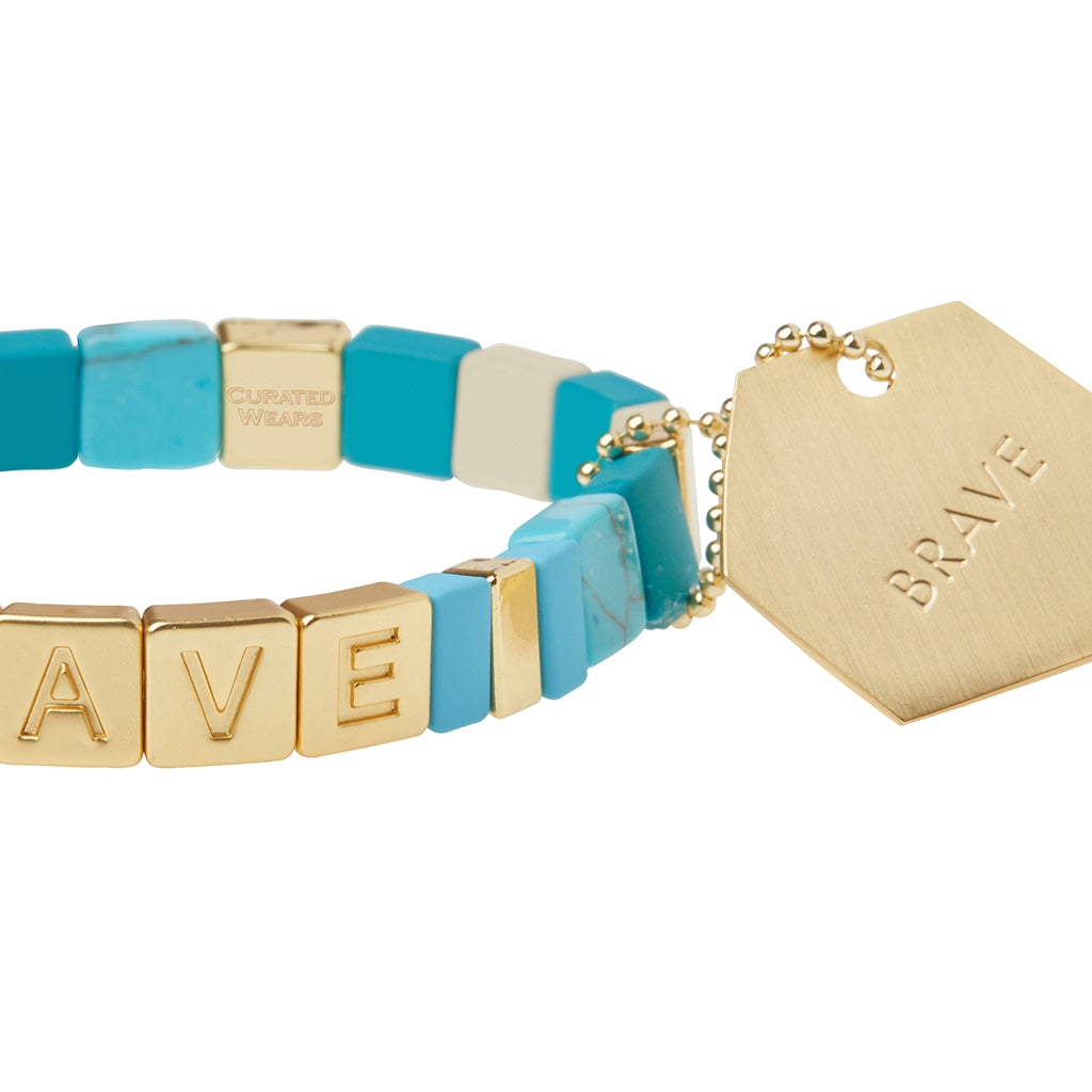 Empower Bracelet - BRAVE Gold/Turquoise/Howlite